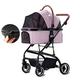 3-in-1 Pet Strollers for Small Medium Dogs Cat with Detachable Carrier Foldable Travel Pet Gear Stroller (Color : Pink)