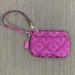 Coach Bags | Coach Wristlet Womens Purple Signature C Dot Op Art Zip Wallet Clutch | Color: Purple/Yellow | Size: Os