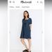 Madewell Dresses | Madewell Puff-Sleeve A-Line Mini Dress In Indigo Block Print S | Color: Blue | Size: S