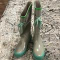 J. Crew Shoes | J Crew Tall Rain Boots Size 6 | Color: Gray/Green | Size: 6