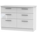 Knightsbridge 6 Drawer Midi Chest - Comes in White High Gloss, Black High Gloss and Cream High Gloss and Cream Matt Options