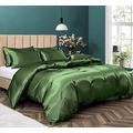 P Pothuiny 5 Pieces Satin Duvet Cover Full/Queen Size Set, Luxury Silky Like Sage Green Duvet Cover Bedding Set with Zipper Closure, 1 Duvet Cover + 4 Pillow Cases (No Comforter)