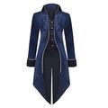 Beokeuioe Medieval Cosplay Uniform Women's Steampunk Vintage Tailcoat Jacket Irregular Hem Gothic Clothing Victorian Frock Coat Long Coat Renaissance Halloween Costume