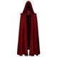 Dress Gothic Long Sleeve Delicate Brass Brooch Medieval Wool Cape Devil Cape Robe Cape Two Piece Set One Piece Cosplay Costume (Red, XXL)