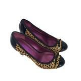 Coach Shoes | Coach Women's Heels Pumps Shoes Front Bow Round Toe Animal Print Size 6b | Color: Brown | Size: 6
