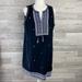 Madewell Dresses | Madewell Embroidered Black Blue Sleeveless Suncoast Dress | Color: Black/Blue | Size: 10