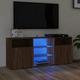 Homgoday TV Cabinet with LED Lights Brown Oak 120x30x50 cm, Entertainment Centre Cabinet, TV Stand Hifi Cabinet Stereo Cabinet TV Unit Living Room Furniture Home Indoor Storage Chest