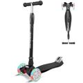 FAYDUDU Scooter for Kids Ages 3-12 Toddler Scooter 3 Wheel Scooter Kick Scooter for Girls Boys Light up Scooter with Adjustable Height, Non-Slip Deck Baby Scooter Lightweight (Black)