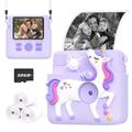 Ziegoal Kids Camera Instant Print, 1080P Cameras for Kids Girls Toys Age 6-8, Christmas Birthday Gift for 7 8 9 10 Year Old Girls, Kids Toys for Girls Age 3-12 with 3 Rolls Paper and a 32G Card-Purple