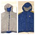 Adidas Jackets & Coats | 90s Vintge Adidas Reversible Hooded Jacket Blue Gray Full Zip Jacket Size L | Color: Blue/Gray | Size: L