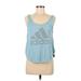 Adidas Active Tank Top: Blue Activewear - Women's Size Medium