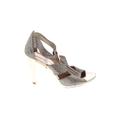 MICHAEL Michael Kors Heels: Slip-on Stiletto Cocktail Party Silver Shoes - Women's Size 7 1/2 - Open Toe