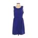 J.Crew Factory Store Casual Dress - A-Line Scoop Neck Sleeveless: Purple Print Dresses - Women's Size 8