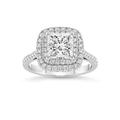 Friendly Diamonds 3 CT TW IGI Certified Princess Shape Lab Grown Diamond Engagement Ring | 14K Or 18K in White, Yellow Or Rose Gold | Lab Created Arya Double Halo Diamond Ring | FG-VS1-VS2 Quality