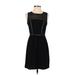 Princess Vera Wang Casual Dress - A-Line Crew Neck Sleeveless: Black Solid Dresses - Women's Size 3