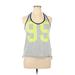 Nike Active Tank Top: Gray Print Activewear - Women's Size X-Large