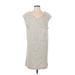 Humanoid Casual Dress - Shift: Ivory Stripes Dresses - Women's Size Small
