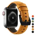 Bracelet en cuir vintage pour Apple Watch bracelet bracelet Ultra 2 Series 9 8 7 6 5 SE