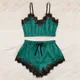 Ensemble de lingerie sexy pour femmes soutien-gorge en satin vêtements de nuit bordure en