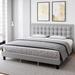 Homhougo Tufted Platform Bed Upholstered/Linen in Gray | 45.5 H x 57.5 W x 79.1 D in | Wayfair YXD_CJ_PHO_0X4T0H8G