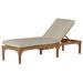 Summer Classics Club Teak 82.38" Long Reclining Single Chaise w/ Cushions Wood/Solid Wood in Brown/White | Outdoor Furniture | Wayfair