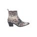 Zara Ankle Boots: Gray Snake Print Shoes - Women's Size 37 - Pointed Toe