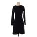 Express Casual Dress - Sheath High Neck Long sleeves: Black Print Dresses - Women's Size Small