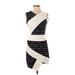 BCBGMAXAZRIA Casual Dress - Party V-Neck Sleeveless: Ivory Color Block Dresses - Women's Size 0