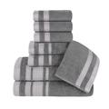 Ebern Designs Geona Cotton Solid Dobby Border Plush Soft Absorbent Assorted 8 Piece Bathroom Towel Set 100% Cotton in Gray | Wayfair