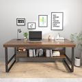 17 Stories Solveigh Rectangle Writing Desk Wood/Metal in Black/Brown | 29.53 H x 70.87 W x 31.5 D in | Wayfair CC1E0D64B5DA48B89A704866B9539528