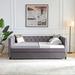 Rosdorf Park Khadejia Full/Double Daybed w/ Trundle Upholstered/Velvet in Gray | 30.71 H x 58 W x 83.47 D in | Wayfair