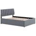 Latitude Run® Merthie Full Size Platform Bed w/ Trundle Wood & /Upholstered/Velvet in Gray | 40.2 H x 56.3 W x 76 D in | Wayfair