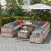 Latitude Run® Lanesborough 13 Piece Multiple Chairs Seating Group w/ Cushions Metal in Gray | Outdoor Furniture | Wayfair