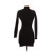 Nasty Gal Inc. Cocktail Dress - Bodycon Turtleneck Long sleeves: Black Print Dresses - Women's Size 6