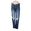 Rag & Bone/JEAN Jeans - Mid/Reg Rise: Blue Bottoms - Women's Size 25 - Distressed Wash