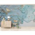 Blaue und goldene Marmortapete abziehen und aufkleben abstraktes Wandbild, moderne Leinwandtapete, Vinyl Wandaufkleber Wandbilder