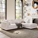 Upholstered L-Shaped Sectional Sofa with Ottoman, Spring Reinforced Frame