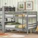 Solid Wood Full over Full Bunk Beds with Bookcase Headboard