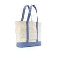 Shopper LASCANA Gr. B/H/T: 52 cm x 37 cm x 18 cm, beige (beige, blau) Damen Taschen Strandtaschen