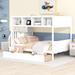 White Twin over Full Bunk Bed with Storage Staircase
