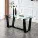 Tempered Glass Tabletop Rectangular Dining Table