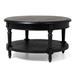 Maven Lane Pullman Traditional Round Wooden Coffee Table, Antiqued Black Finish - 48