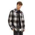 TOM TAILOR Denim Herren 1037384 Flanell Karo-Jacke mit Teddyfell im Innenfutter, 32698-grey Black Off White Check, M