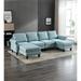 Light Blue Modern Linen Upholstered U-Shape Sectional Sofa, Accent Sofa for Living Room