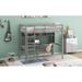 Gray Sturdy Twin Size Loft Bed with Desk