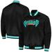 Men's Mitchell & Ness Black Vancouver Grizzlies Hardwood Classics Throwback Wordmark Raglan Full-Snap Jacket