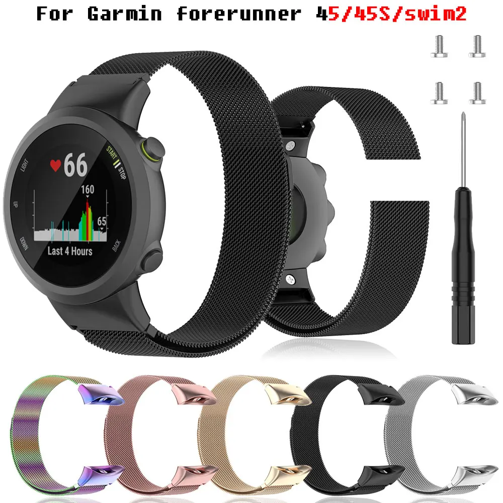 Metall Magnets ch laufen band für Garmin Vorläufer 45 45s Smartwatch Ersatz Armband Armband Gürtel für Vorläufer schwimmen 2 Correa Image