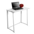 SALE CLEARANCE Folding Computer Desk for Small Spaces No-Assembly Space-Saving Home Office Desk Foldable Computer Table Laptop Table Writing Desk Compact Study Reading Table (White)