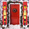 Jlong Welcome Christmas Banners Decorations Outdoor 12x72in Merry Christmas Door Porch Sign Banners Hanging Banners for Front Door Indoor Outdoor Decor