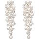 Wedding Bridal Earrings for Women - Simulated Pearl Crystal Cluster Chandelier Dangle Ear Jewelry